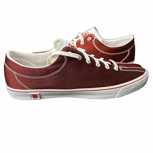 MEN'S K SWISS CLEAN LAGUNA LOW 02925624 FieryRed/WHITE/DARKGUM SNEAKER 12 New - Picture 1 of 16